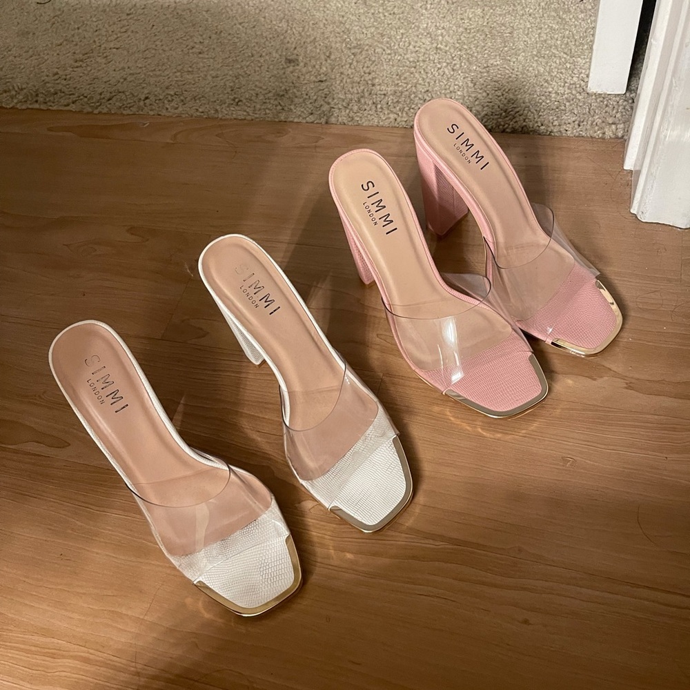 Simi White and pink heels bundle
